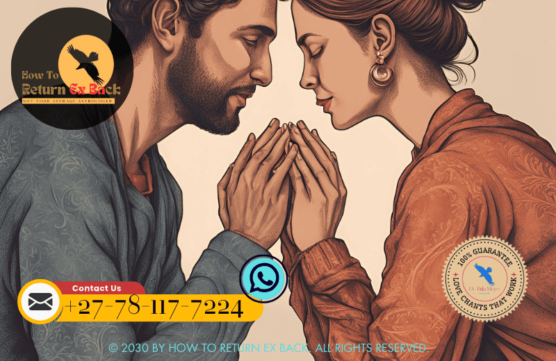 A couple sitting face to face, placing hands over each other’s hearts, participating in a heart connection ritual for emotional intimacy.