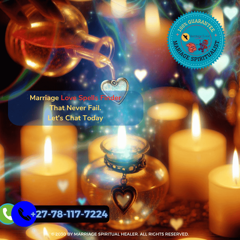 A glowing, mystical potion being poured over a heart-shaped charm, surrounded by flickering candlelight and a haze of swirling energy.