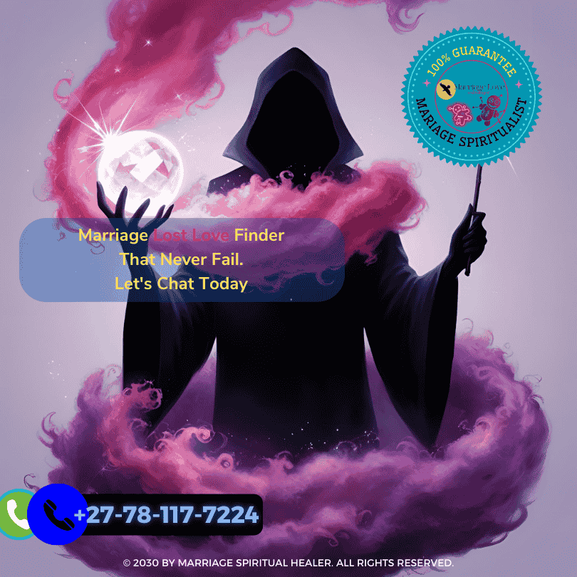 A silhouette of a mysterious figure surrounded by swirling pink and purple mist, holding a glowing crystal ball in one hand and a wand in the other. Bright sparks of light flicker around them, cre