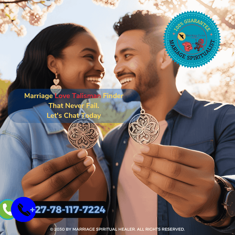 Couple holding matching love talismans Couple holding matching love talismans