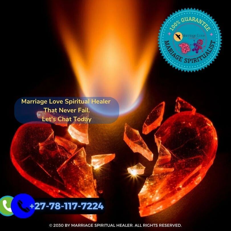 A glowing flame surrounded by two halves of a broken heart, slowly coming together.