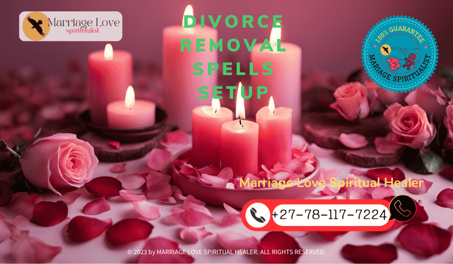 The image depicts a serene and inviting love spell ritual setup. At the center, a pink candle flickers softly, surrounded by an array of delicate rose petals in various shades of pink and red.