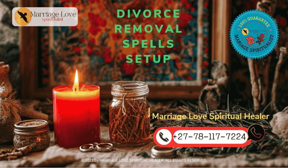 The image features a mystical altar adorned with vibrant colors and rich textures, reflecting the essence of Voodoo marriage spells