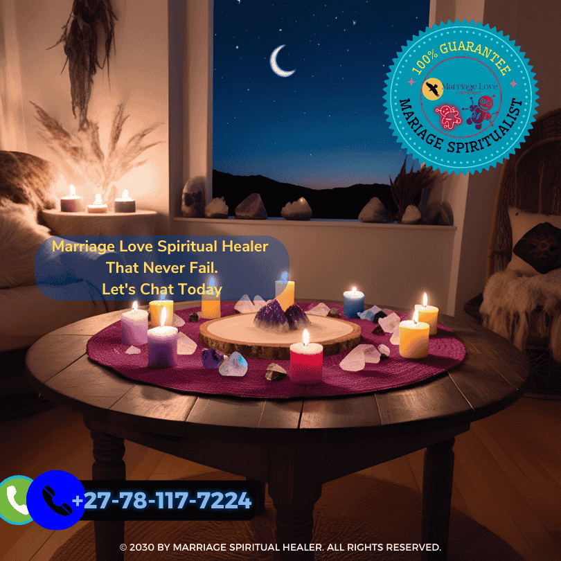 a serene twilight scene in a cozy, softly lit room adorned with mystical decor. A round wooden table is centered, covered with colorful candles and small crystals that glimmer in the dim light. (1)
