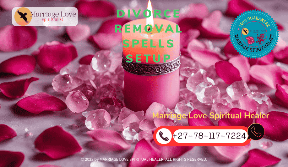 A pink candle surrounded by rose petals and crystals for a love spell ritual.