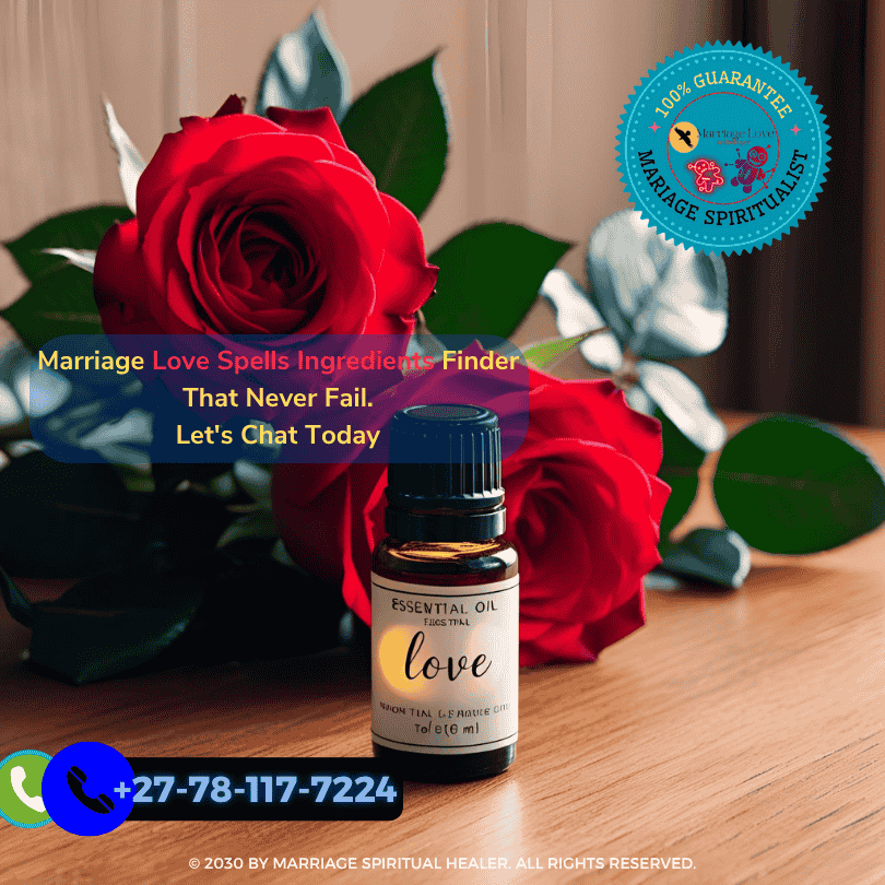 Bottle of essential oil labeled “love” beside roses