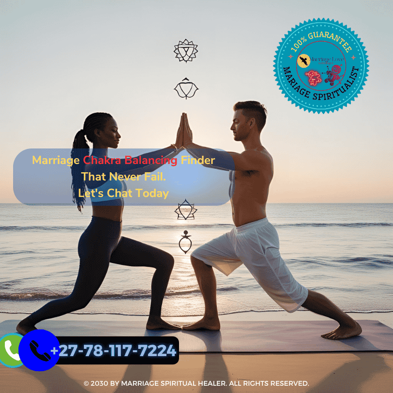 Couple practicing yoga for chakra alignment