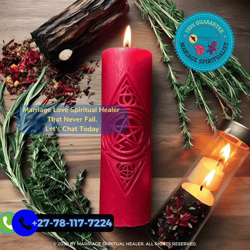 Hand-carved cursed red candle with ritual herbs and symbols (4)