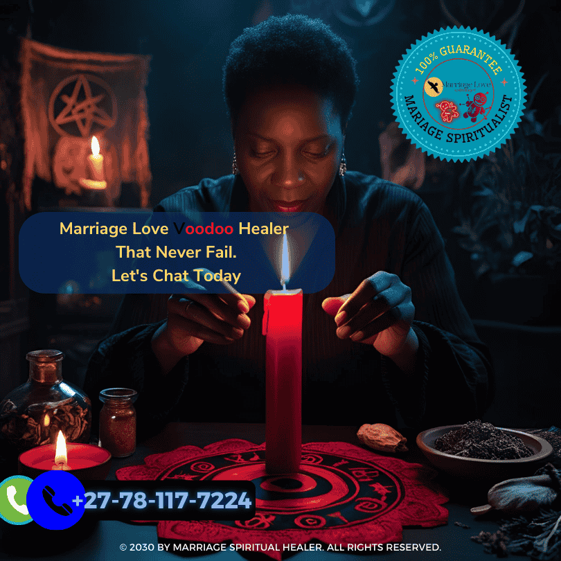 Spiritual practitioner performing a voodoo love spell