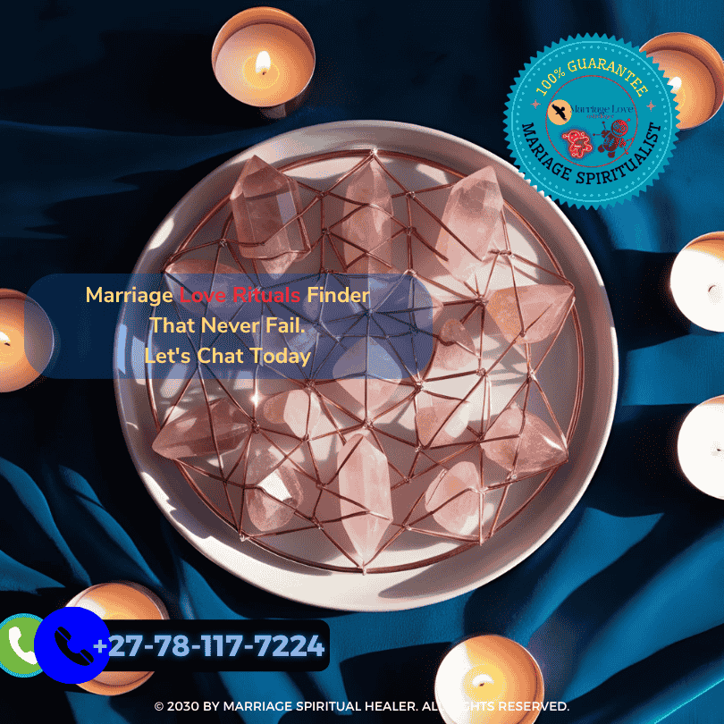 Rose-quartz crystal grid arranged for relationship healing