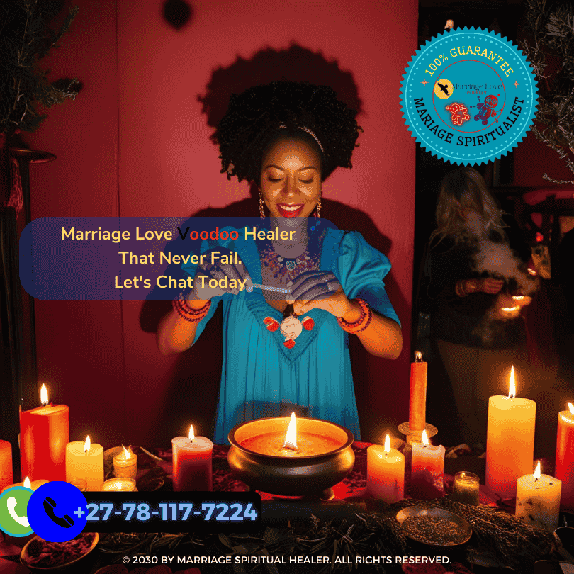 Spiritual healer performing love spell in New Orleans style ceremony