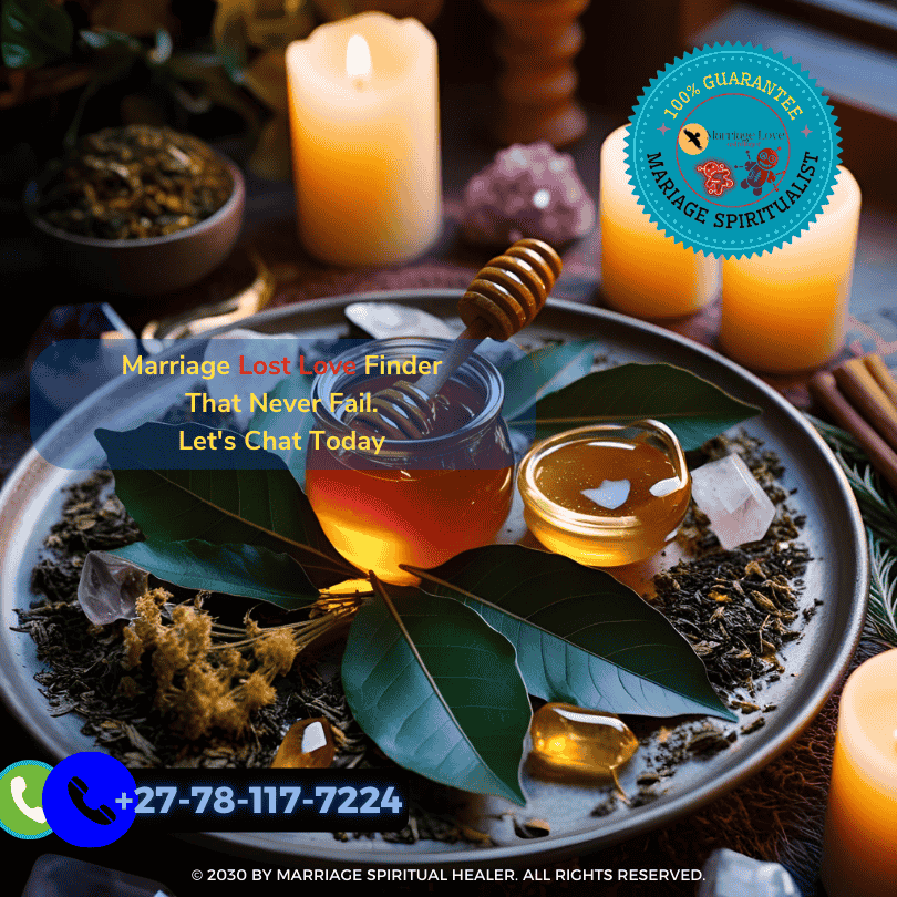 True love spell ingredients arranged on altar with bay leaves and honey