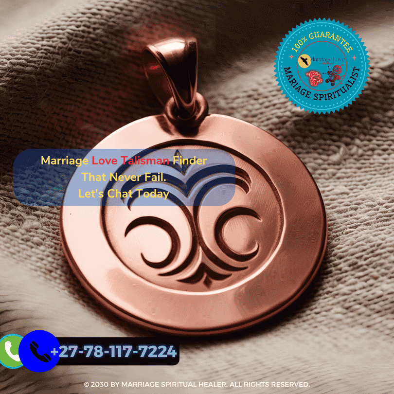 Venus symbol engraved on a copper pendant